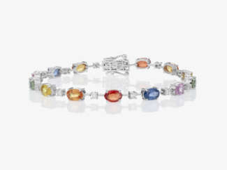 A classic bracelet with multi-coloured sapphires. Germany
