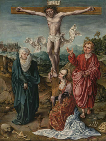 Flämisch (?) um 1520. Triptychon mit der Kreuzigung Christi - Foto 3