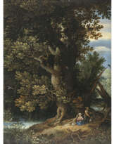 Jan Brueghel d. Ä., Art des. Tree landscape with the Rest on the Flight into Egypt