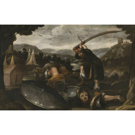 Italo-Flämisch 17th century. David beheads Goliath - photo 1