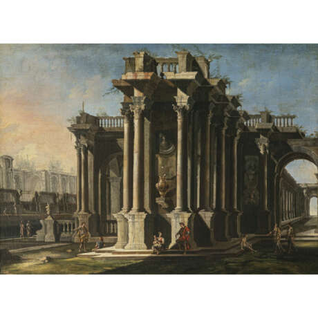 Gennaro Greco, gen. Mascacotta, zugeschrieben. Ruin landscape with figures - фото 1