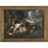 David de Coninck, Art des. Truthahnpaar, Pfau, Karnickel und Hamster vor dem Hof - Foto 2