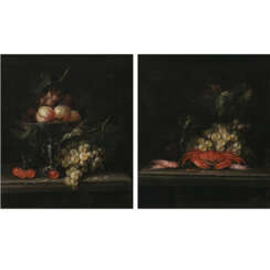 Jan Pauwel (II) Gillemans, zugeschrieben. Still life with fruit bowl - Still life with fruit, crab and shrimp