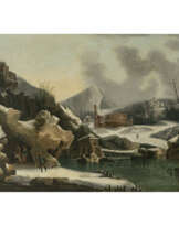 Francesco Foschi, zugeschrieben. Fantastical winter mountain landscape with ancient ruins