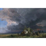 Heinrich Bürkel. Hay harvest with approaching thunderstorm - photo 1