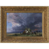 Heinrich Bürkel. Hay harvest with approaching thunderstorm - photo 2