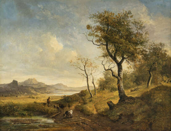 Franz Xaver von Hofstetten. Shore landscape with herders - photo 1