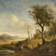 Franz Xaver von Hofstetten. Shore landscape with herders - Auction Items