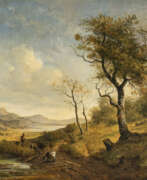 Франц Ксавер фон Хофштеттен. Franz Xaver von Hofstetten. Shore landscape with herders