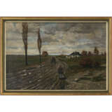 Józef Rapacki, zugeschrieben. Autumnal country road with cart and figures - photo 2
