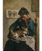 Hugo Oehmichen. Hugo Oehmichen. Girl with cat