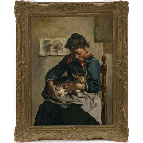 Hugo Oehmichen. Girl with cat - photo 2