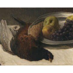 Albert Stagura. Still life with apples, grapes and partridge