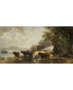 Johann Friedrich Voltz. Johann Friedrich Voltz. Herder couple with cattle on the lakeshore