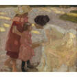 Leo Putz. With the children in the Schleißheim Palace. Circa 1906/07 - Prix ​​des enchères