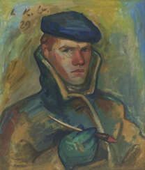 Friedrich Karl Gotsch. Self-portrait with blue cap. 1929