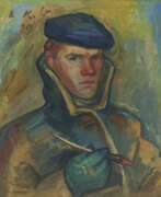 Фридрих Карл Гоч. Friedrich Karl Gotsch. Self-portrait with blue cap. 1929