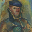 Friedrich Karl Gotsch. Self-portrait with blue cap. 1929 - Marchandises aux enchères