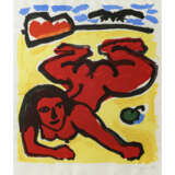 A.R. Penck. Lying woman in red - photo 1