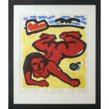 A.R. Penck. Lying woman in red - photo 2