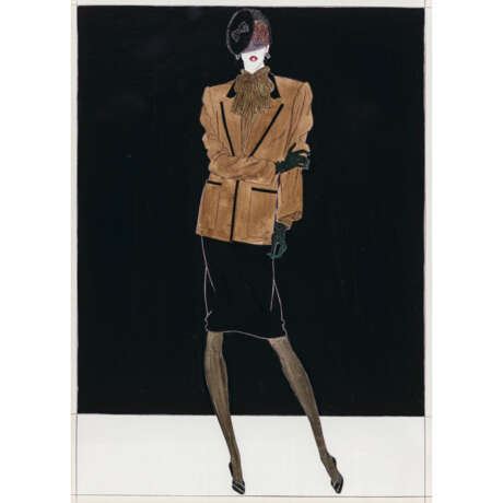 Michael Meyring. Zwei Modezeichnungen/ Pariser Couture. 1990er Jahre - Foto 2