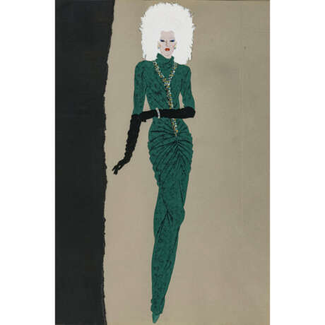 Michael Meyring. Two fashion drawings / Parisian couture. 1990s - фото 2
