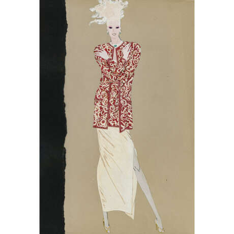 Michael Meyring. Two fashion drawings / Parisian couture. 1990s - фото 2