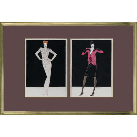 Michael Meyring. Two fashion drawings / Parisian couture. 1990s - фото 1