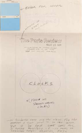 Archival Material Associated with Felix Gonzalez-Torres Project for the Cover of The Paris Review, Fall 1991 - photo 1