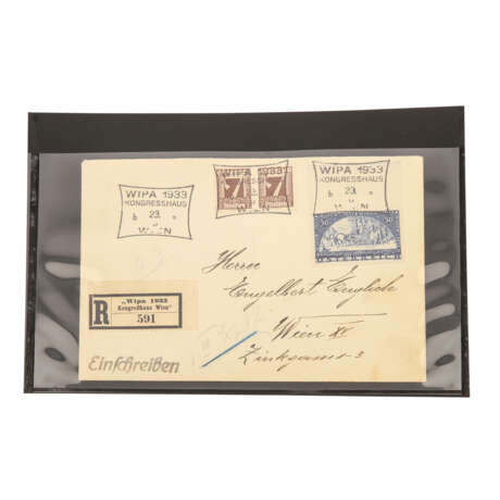 Österreich - 1918/35, Brieflot:: Brief mit drei Flugpostmarken 1918 - фото 1