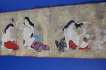 Scenes of the Kama Sutra (10 scenes) on papyrus