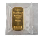GOLDbarren - 1 Unze GOLD fein, Goldbarren gegossen, historische Form, Hersteller Degussa, - фото 1