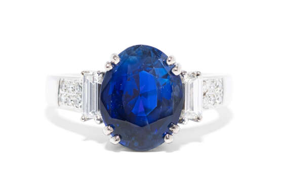 Ceylon-Saphir-Diamant-Ring - фото 1