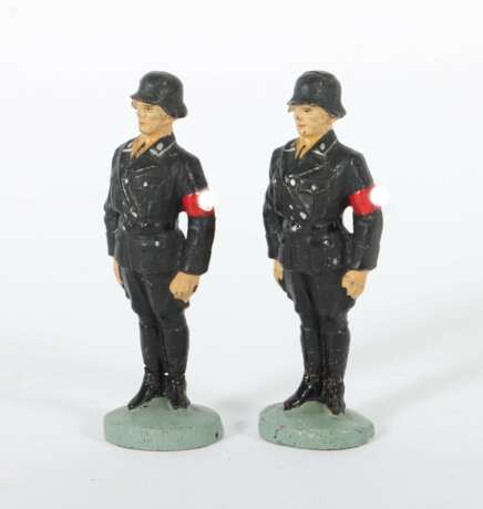 2 Soldaten Elastolin, 2 x Schutzstaffel (SS)-Soldaten, still… - фото 1