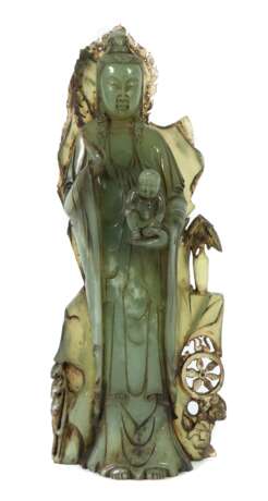 Guanyin Jade, China, große, stehende Skulptur der Guanyin mi… - фото 1