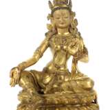 Weiblicher Buddha ''grüne Tara'' Anfang 20. Jh., wohl Nepal,… - Foto 1