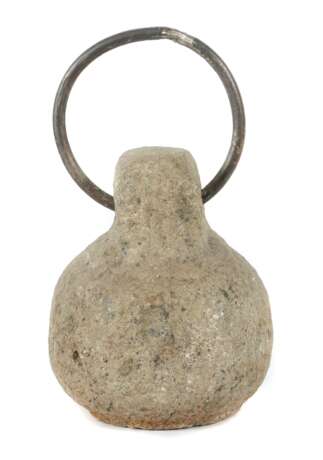 Steingewicht mit Metallring Indien, HxD: ca. 34/19 cm. Gebra… - Foto 1
