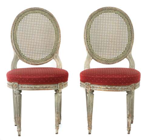 Paar Louis XVI-Stühle mit Korbgeflecht Deutschland, Ende 18.… - Foto 1