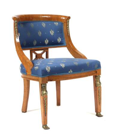 Stuhl im Empirestil wohl um 1900, Vogelaugenahorn furniert u… - photo 1