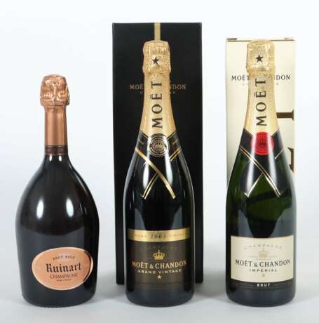 3 variierende Flaschen Champagner 2x Moët & Chandon, Épernay… - фото 1