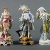 3 Porzellanfiguren 2x ungedeutete Marke, 1x C.G. Schierholz … - Foto 1