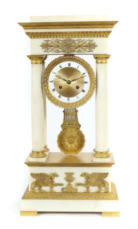 Große Portal-Uhr im Empirestil Anfang 19. Jh., Emailleziffer… - Foto 1