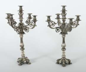 Paar Berliner Kerzenleuchter 1842-47, Silber, ca. 1.725 g (g…