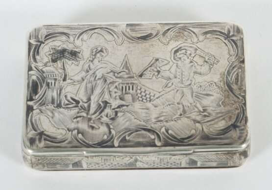Niellierte Tabatiere Moskau, 1826, Silber 84, ca. 70 g, rech… - фото 1