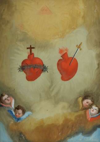 Hinterglasbild ''Die Schmerzhaften Herzen von Jesus und Mari… - photo 1