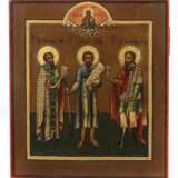 Heiligenikone Russland, 19. Jh., Darstellung dreier Heiliger… - фото 1