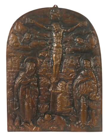 Bildhauer des 19./20. Jh. ''Kreuzigung Christi'', Bronze, Re… - Foto 1