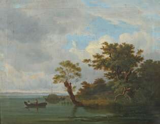 Maler des 19. Jh. ''Seeufer'', stimmungsvolle Landschaft mit…