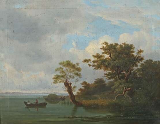 Maler des 19. Jh. ''Seeufer'', stimmungsvolle Landschaft mit… - Foto 1
