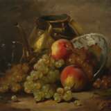 Maler des 19. Jh. ''Früchtestillleben'', Trauben und Pfirsic… - photo 1